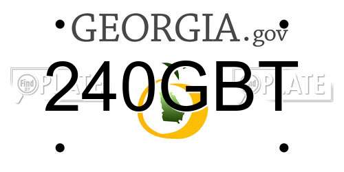240GBT Georgia License Plate