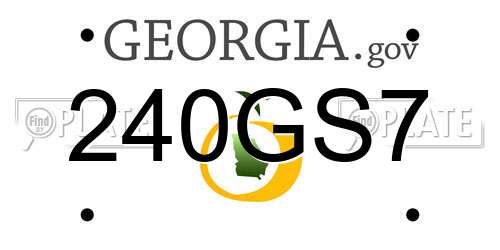 240GS7 Georgia License Plate