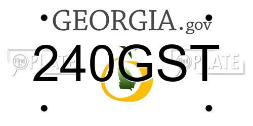 240GST Georgia License Plate