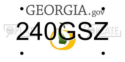 240GSZ Georgia License Plate