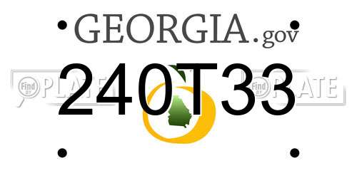 240T33 Georgia License Plate