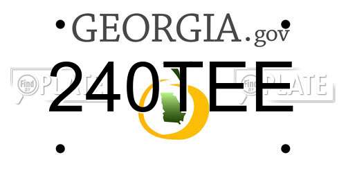 240TEE Georgia License Plate