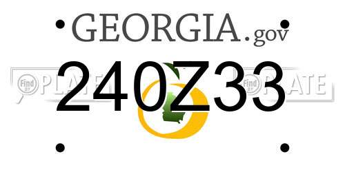 240Z33 Georgia License Plate