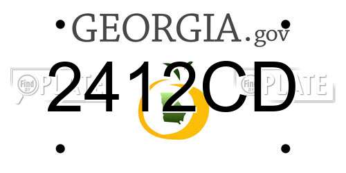 2412CD Georgia License Plate