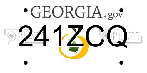 241ZCQ Georgia License Plate