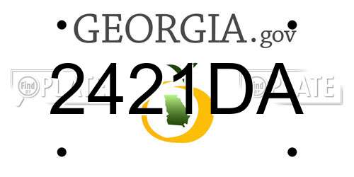 2421DA Georgia License Plate