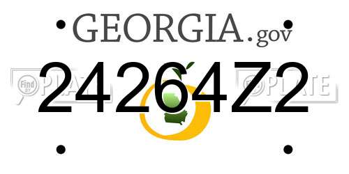 24264Z2 Georgia License Plate