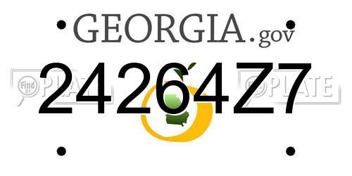 24264Z7 Georgia License Plate