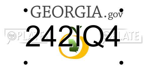 242IQ4 Georgia License Plate