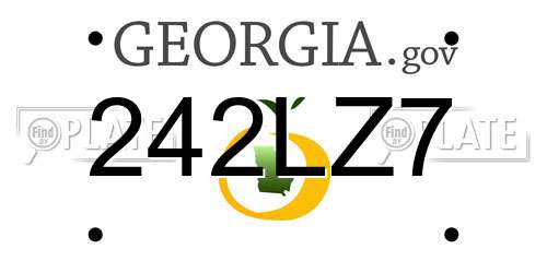 242LZ7 Georgia License Plate