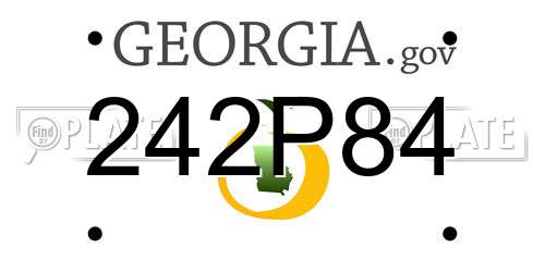 242P84 Georgia License Plate