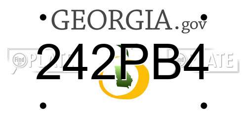 242PB4 Georgia License Plate