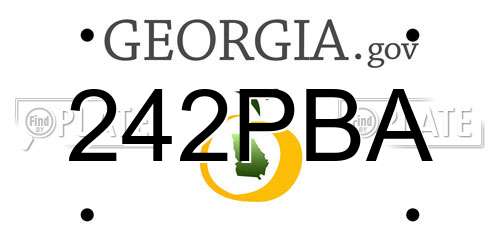 242PBA Georgia License Plate
