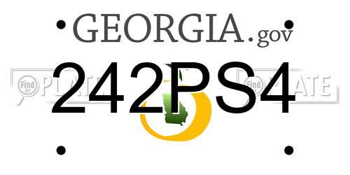 242PS4 Georgia License Plate