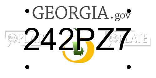 242PZ7 Georgia License Plate