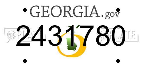2431780 Georgia License Plate