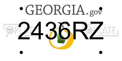 2436RZ Georgia License Plate