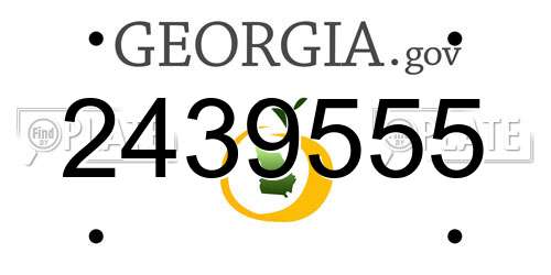 2439555 Georgia License Plate
