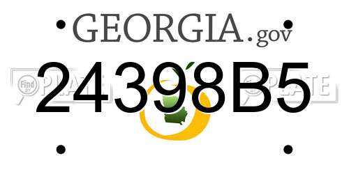 24398B5 Georgia License Plate