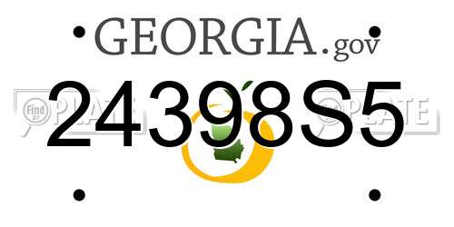 24398S5 Georgia License Plate