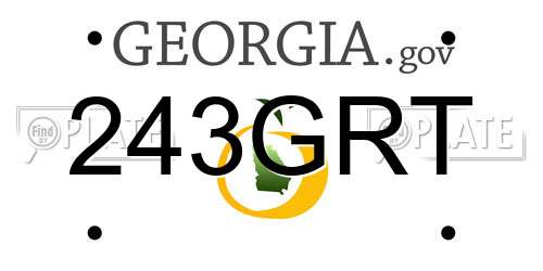 243GRT Georgia License Plate