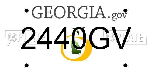 2440GV Georgia License Plate