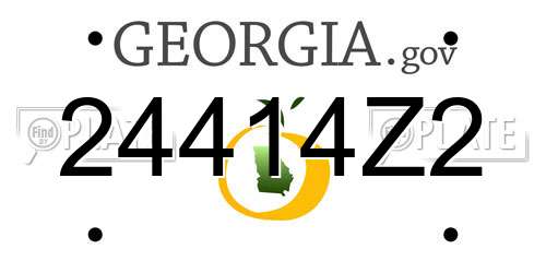 24414Z2 Georgia License Plate