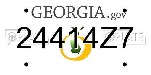 24414Z7 Georgia License Plate