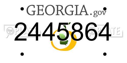 2445864 Georgia License Plate