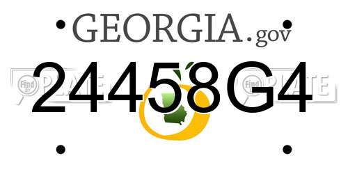24458G4 Georgia License Plate