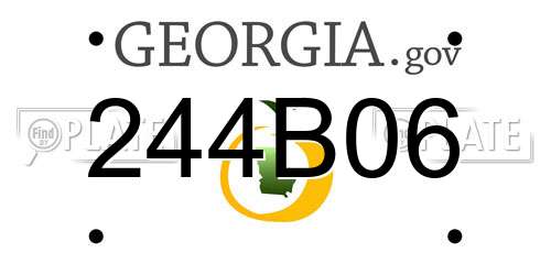 244B06 Georgia License Plate