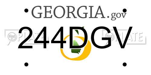 244DGV Georgia License Plate