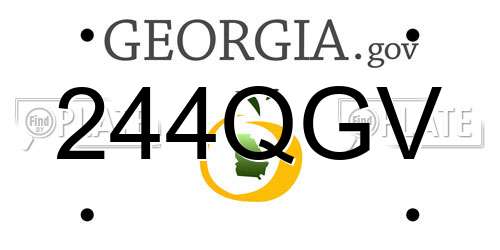 244QGV Georgia License Plate