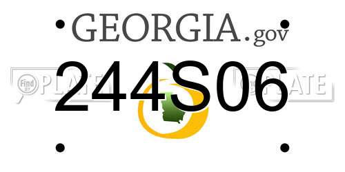 244S06 Georgia License Plate
