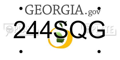 244SQG Georgia License Plate