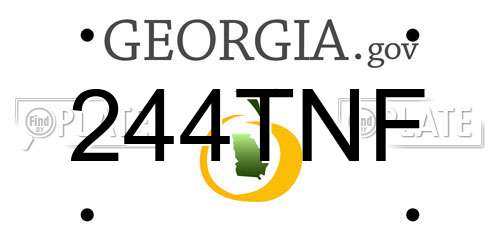 244TNF Georgia License Plate