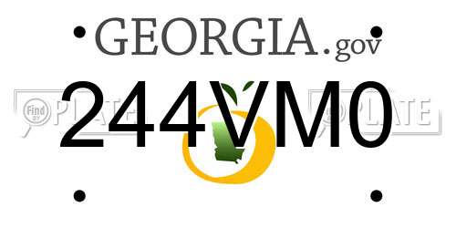 244VM0 Georgia License Plate