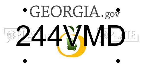 244VMD Georgia License Plate