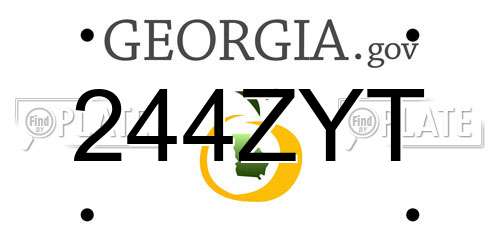 244ZYT Georgia License Plate
