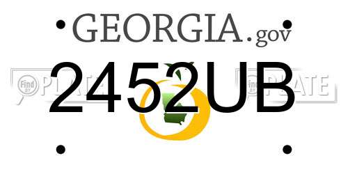 2452UB Georgia License Plate