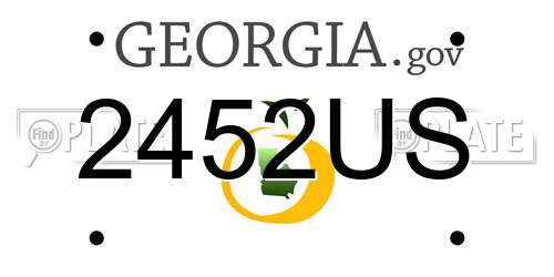 2452US Georgia License Plate