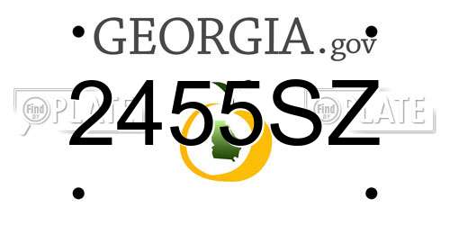 2455SZ Georgia License Plate