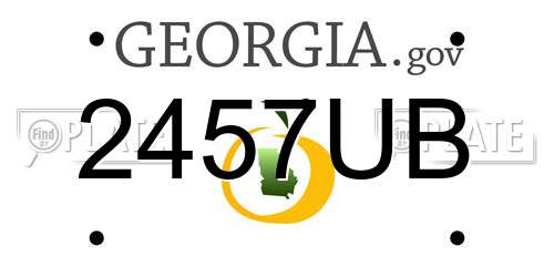 2457UB Georgia License Plate