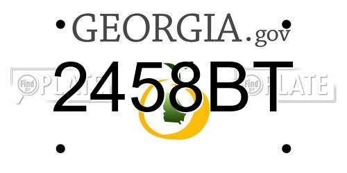 2458BT Georgia License Plate
