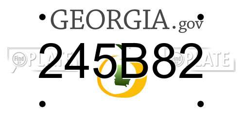 245B82 Georgia License Plate