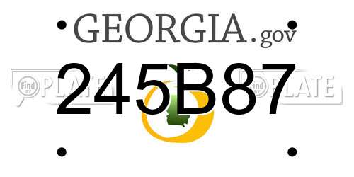 245B87 Georgia License Plate