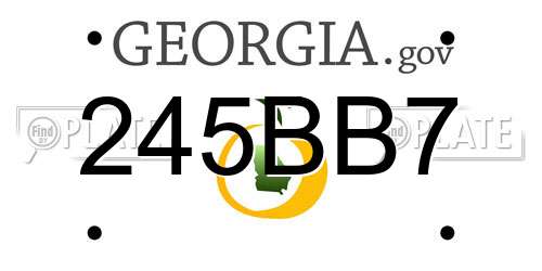 245BB7 Georgia License Plate