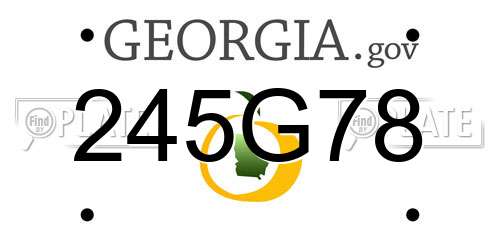 245G78 Georgia License Plate