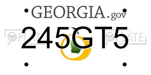245GT5 Georgia License Plate