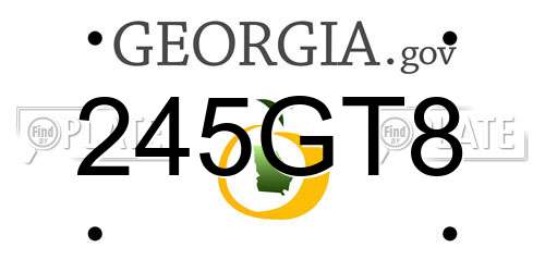 245GT8 Georgia License Plate